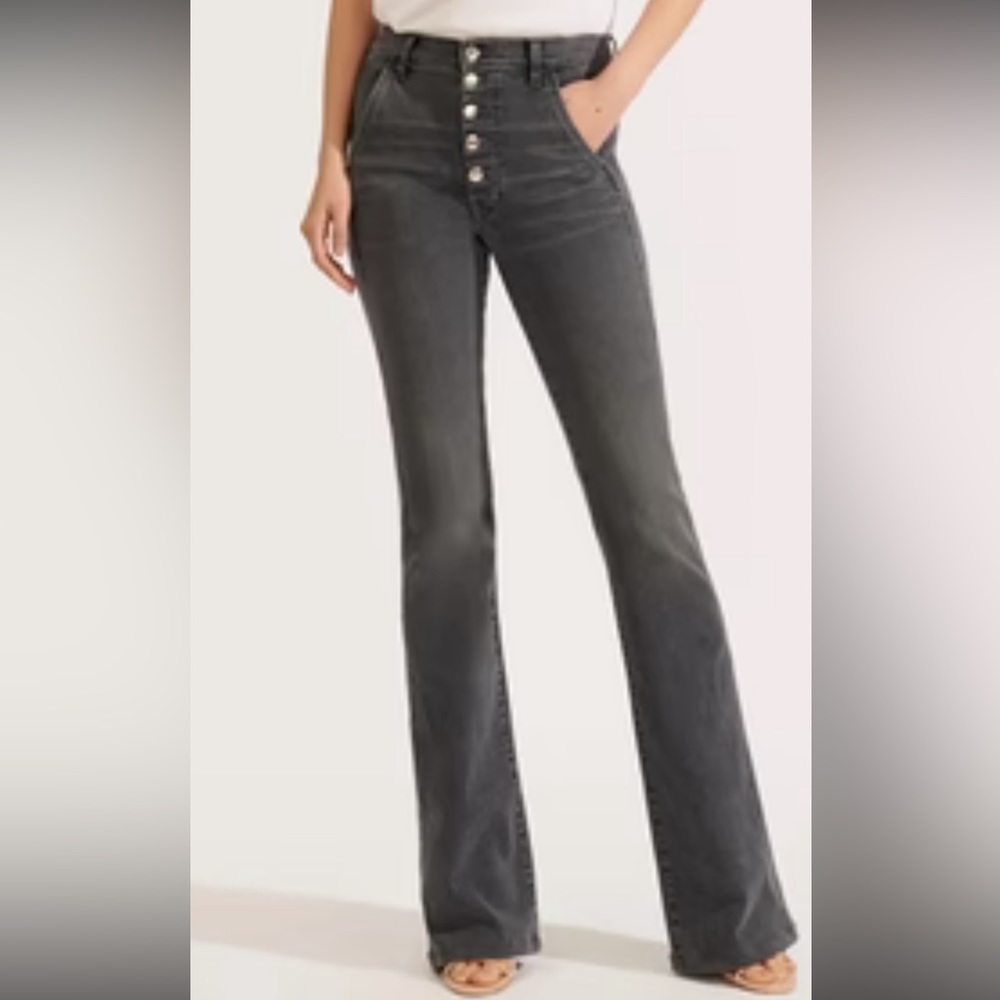 Veronica Beard Beverly skinny flare high rise black jeans size 29